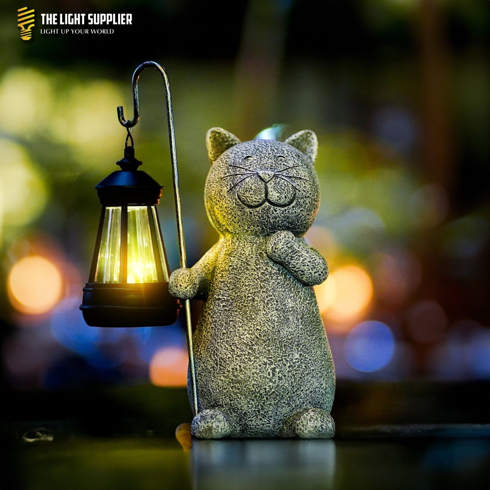 Goldene leuchtende Katze Außenbeleuchtung